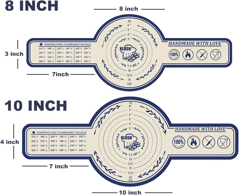 KLOSN Sourdough Bread Baking Mat, Large & Small Silicone Bread Sling for Dutch Oven, 500°F Heat-Resistant