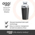 OGGI Groove Insulated Cocktail Shaker, 17oz Double Wall Vacuum Insulated Stainless Steel Mixer with Built-In Strainer