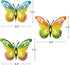 WKHOMEDECO Metal Butterfly Wall Art, Set of 3 Outdoor Decor for Indoor and Outdoor Fence, Garden, Yard
