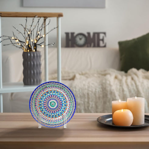 2 Pcs Clear Acrylic Easel Stand for Display, 8 Inch Plate Holder, Bowl Stands, Vinyl Record Storage, Decorative Photo