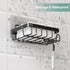 2 Adhesive Soap Bar Holder for Shower Wall, Self Draining Soap Dish Container Caddy Saver with Hooks for Razor Loofah