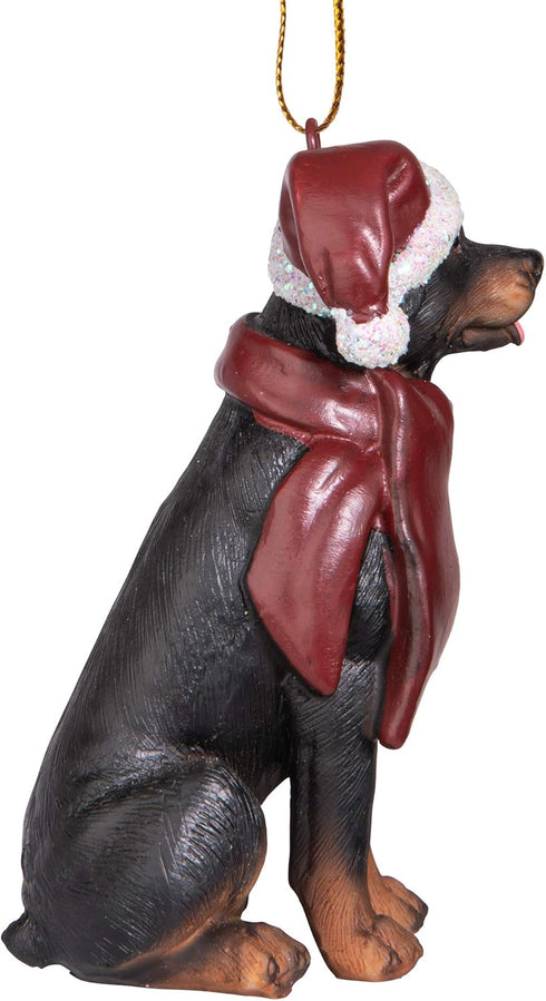 Design Toscano Full Color Christmas Xmas Rottweiler Holiday Dog Ornaments