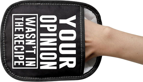 LEVLO Funny Cooking Gifts: Your Opinion Wasn't in The Recipe Pot Holders, Chef Gift, Birthday Gift