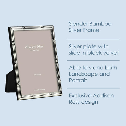Addison Ross Photo Frame, Silver Plate Bamboo, 4x6 Inches