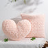 18"x18" 600g 6D Cozy Peach Pink Square Throw Pillow with Insert Decorative Cushion Faux Rabbit Fur + Plush PP Cotton