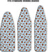 WIRESTER 15x54 Inch Ironing Board Cover, Silicone Coating, Replacement Cover with Elastic Edge, Bulldog Design