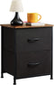 Somdot Nightstand with 2 Drawers, Small Dresser with Removable Fabric Bins for Bedroom, Nursery, Closet, Living Room -