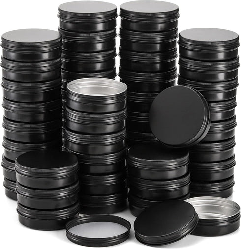 Foraineam 24 Pack 4 oz Round Tins, Aluminum Empty Tins for Metal Storage, Spice Containers, Travel Tin Cans