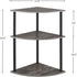 3-Tier Corner Shelf Stand, Rustic Wood and Metal Corner Display Rack, Small Triangle Corner Storage Organizer