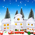 Wowagoga 21 Pcs Ceramic Christmas House Village Sets, 4.3 Inch White Resin