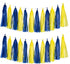 Aimto 20pcs Blue and Yellow Shiny Tassel Garland Banner, Tissue Paper Tassels for Party Decorations