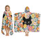 Flower Cat Beach Towel for Girls, Floral Cat Beach Towel, Cats Hooded