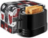 Bulopur Microwave Toaster Cover, Red Black White Love Heart Lattice, Quilted Dust Protection for Standard Toasters