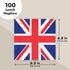 Juvale 100-Pack Union Jack Cocktail Napkins - 2-Ply Paper 6.5 x 6.5 in for UK Celebrations