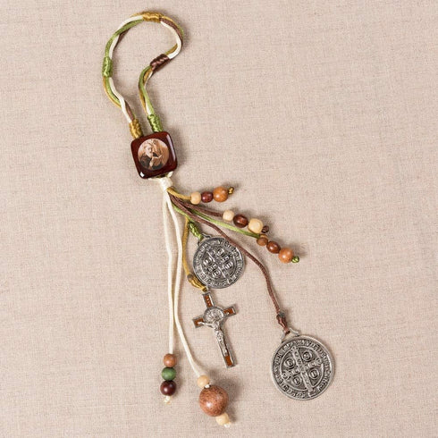 Saint Benedict Home Blessing, Features Two Saint Benedict Medals and Crucifix for Spiritual Protection