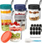 6 Pack Overnight Oats Containers with Lids and Spoons, 16 oz Airtight