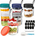 6 Pack Overnight Oats Containers with Lids and Spoons, 16 oz Airtight