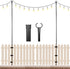 BIRDROCK HOME String Light Poles 9ft - Weather Resistant Metal Posts for Hanging String