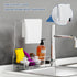 KABUM 304 4 Countertop 304 Stainless Steel Sponge Holder with Towel Rack for Kitchen Sink, Sink Caddy with Non-Slip