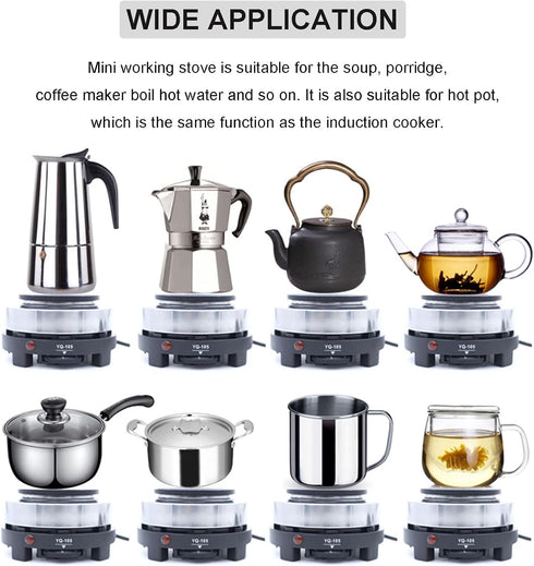 Mini Stove, Portable 500W Electric Hot Plate, Multifunction Home Heater (US Plug 110V) for Soup and Porridge