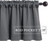 MIULEE Blackout Valance Rod Pocket Thermal Insulated Window Treatment Tiers, 42 x 18 Inches, Grey