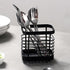 Stainless Steel Sink Utensil Holder, Kitchen Countertop Organizer Rack for Forks, Knives, Spoons, Black