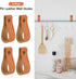 Cosmos 4 Pcs Leather Wall Hooks, Hanging Strap for Curtain Rod Holder, Drawer Pulls, Wall Mounted Hanger with Screws