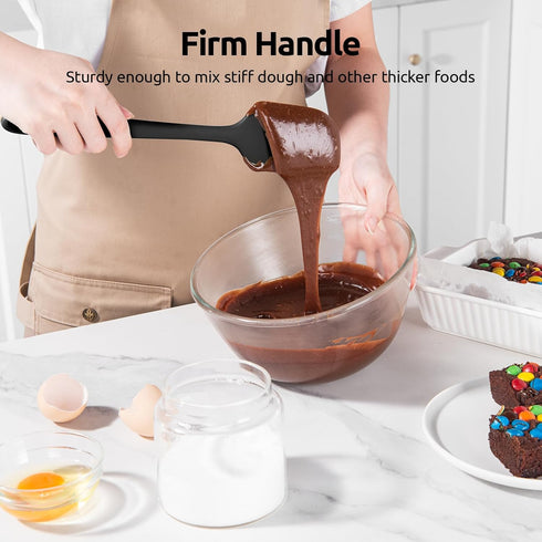 U-Taste Silicone Spatula Set, Heat Resistant to 600 Degrees Fahrenheit (Black)