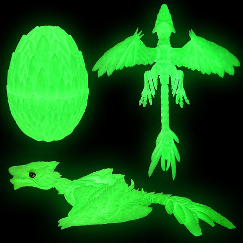 Extra Large Dynamic 3D Printed Glow in The Dark Dragon Egg with