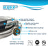 HQRP 2-Pack Universal Premium Braided Stainless Steel Refrigerators/Ice Makers Hoses, 6-Foot