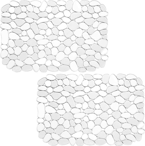 Coopay Kitchen Sink Mat - 2 Pack Pebble Protect Mat PVC Eco-friendly Adjustable Dish Drying Pad Protector (15.8 x 11.8