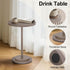 OMTIVORLEX Drink Table, Small Pedestal Side Tables for Small Spaces, Wood Round Martini Table for Outdoor, Living Room