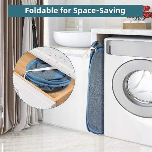 Collapsible Laundry Baskets - Tear Proof Pop Up Hamper with Dual Handles, Durable Foldable Laundry Basket