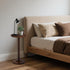 Round Side Table, Small End Table for Small Space, Modern Accent Table with Solid Wood Leg, Easy Assembly for Living