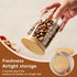 1 Pack 15oz Glass Sugar Container with Spoon - Glass Jars with Bamboo Lid and Spoon, Bamboo Lid Storage Jar Containers