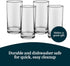 Libbey Heavy Base Drinking Glasses Set of 8, 15.5 Oz, Elegant Clear Water Glasses, Dishwasher Safe