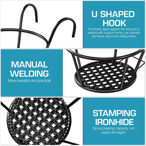8.66X7.08X6.49 Inch Yardwe Hanging Succulent Planter Flowerpot Holder Stand for Balcony Window Porch Metal Plant Stand