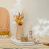 Counter Farmhouse Wood Tray Candle Holder - Romadedi Bead Round Wooden Decorative Tray for Coffee Table Decor Serving