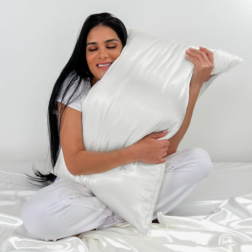 Mulberry Park 100% Silk Pillowcase, 19 Momme, Grade 6A, White/Queen (20'' x 30'')