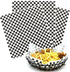 100 Sheets Checkered Dry Waxed Deli Paper, Paper Liners for Plastic Food Baskets, Wrapping Bread and Sandwiches