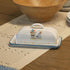 Countertop Enamel Butter Dish with Lid Vintage Enamelware Butter Keeper with Flower and Bird Patterns Farmhouse Butter