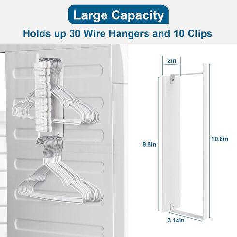 Magnetic Hanger Organizer Stacker,Clothes Hanger Storage Rack,Hanger Holder for Closet Laundry Room Washing Machine,White
