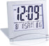 Small Digital Travel Alarm Clock, Battery Operated with Large Number Display and Night Backlight (Silver)