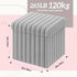 15x15x13 Inch, 265lbs Wenqik Grey Storage Ottoman Cube, Fluffy and Furry Grey Square Foot Rest Stool, Foldable Storage