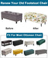 Bands,M,02 CRFATOP Printed Rectangle Ottoman Stool Cover Stretch Folding Storage Footstool Bench Slipcovers Upholstered