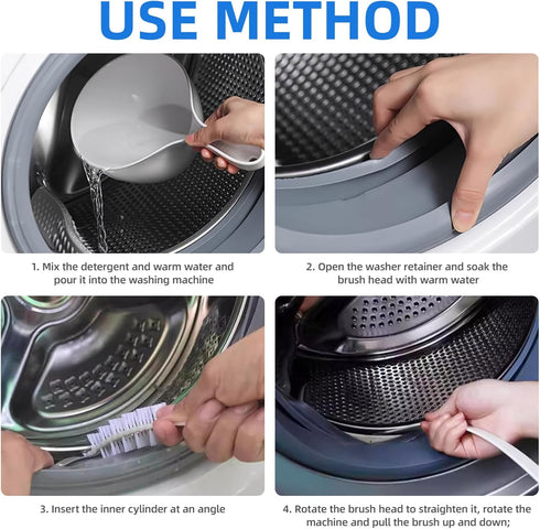 SOLUSTRE Washing Machine Cleaner Brush, Flexible Refrigerator Coil Cleaning Brush, Washer Drum Brush for Home Dryer