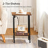2-Tier BF240UBZ01 HOOBRO Narrow Side Table, Slim End Table with Charging Station, Skinny Nightstand with Open Storage