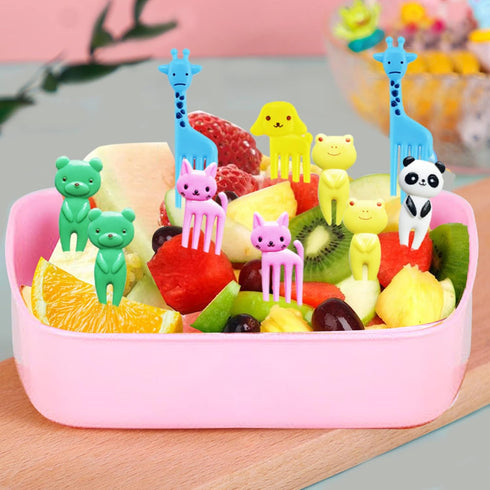 UOUYOO 36 Pcs Animal Food Picks - Cute Cartoon Animal Toothpicks for Kids Bento Lunch Accessories