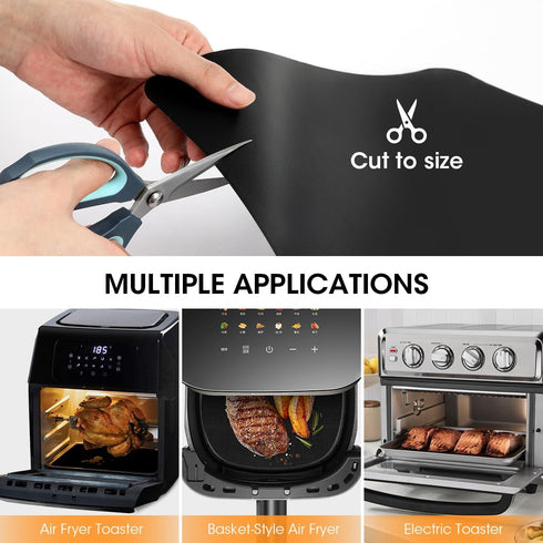 Aieve Air Fryer Liners for Ninja Foodi, 12"X12" Reusable Toaster Oven Liners, Non-Stick Heat Resistant Mat (4 Pack)