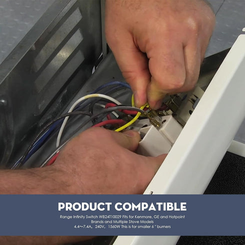 WB24T10029 Electric Range Infinite Switch Replacement for GE Appliances Surface Burner Control